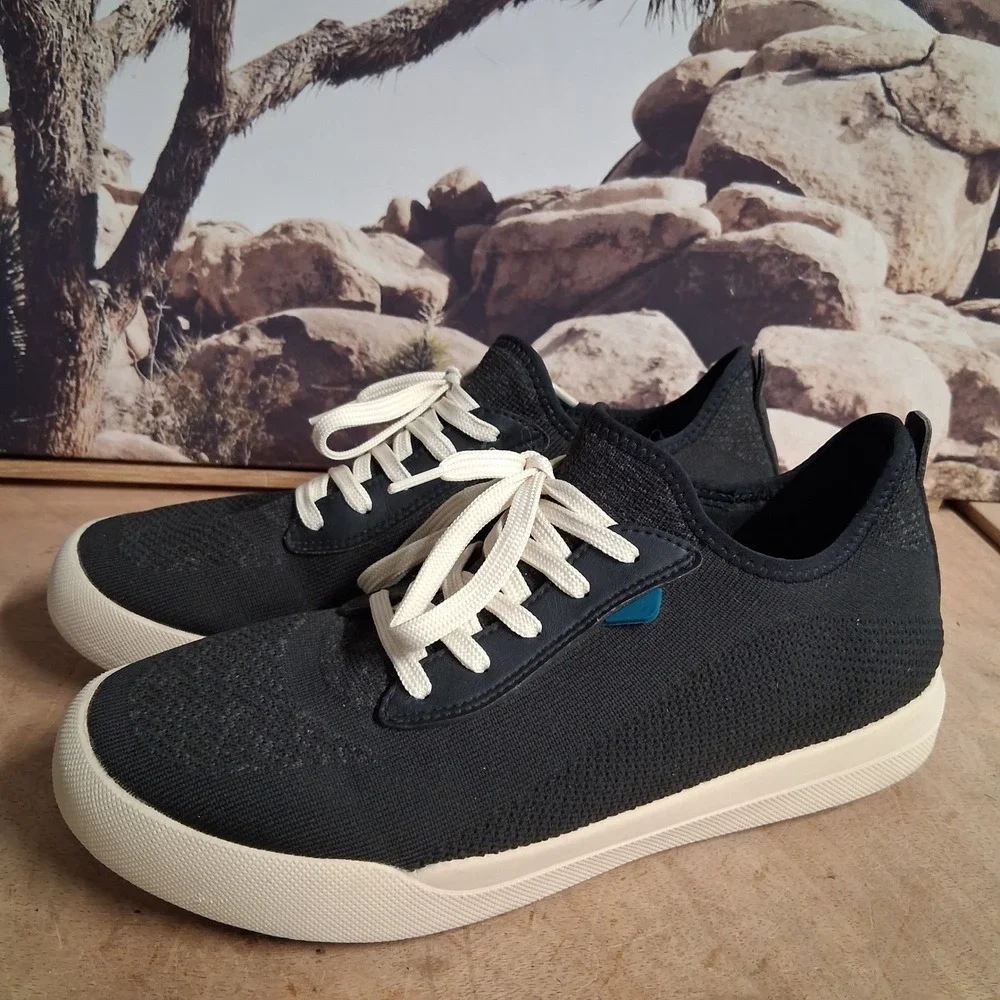 Vessi Mens Weekend Sneakers Asphalt Black Knit Low Top Shoes Size 10 WORN ONCE!
